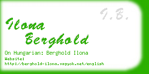 ilona berghold business card